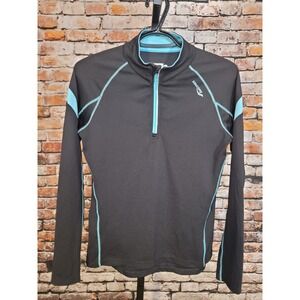 Saucony Womens Quarter Zip Pullover Size Small Black